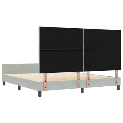 Box spring seng med hovedgærde Lysegrå 180 x 200 cm Fløjl
