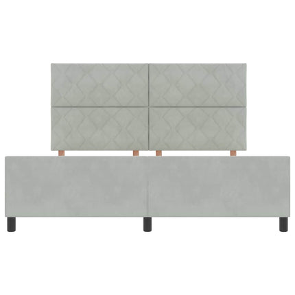 Box spring seng med hovedgærde Lysegrå 180 x 200 cm Fløjl