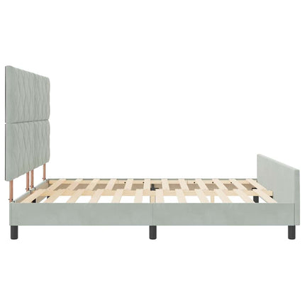 Box spring seng med hovedgærde Lysegrå 180 x 200 cm Fløjl