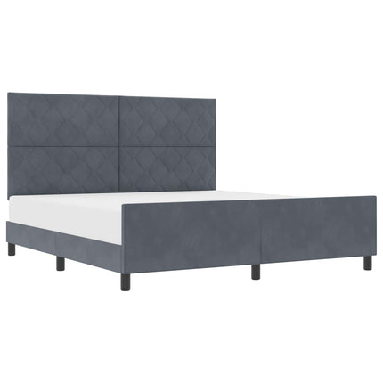 Box spring seng med hovedgærde Mørkegrå 180 x 200 cm Fløjl