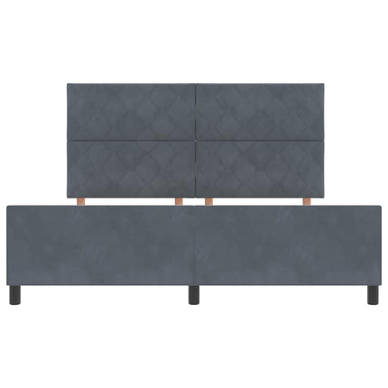 Box spring seng med hovedgærde Mørkegrå 180 x 200 cm Fløjl