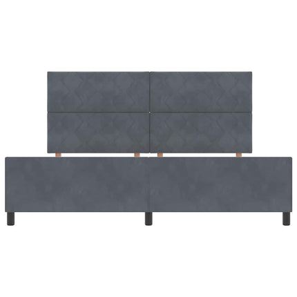 Box spring seng med hovedgærde Mørkegrå 200 x 200 cm Fløjl