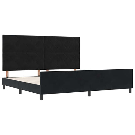 Box spring seng med hovedgærde Sort 200 x 200 cm Fløjl