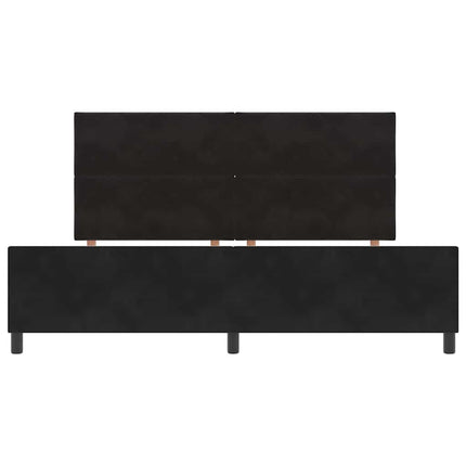 Box spring seng med hovedgærde Sort 200 x 200 cm Fløjl