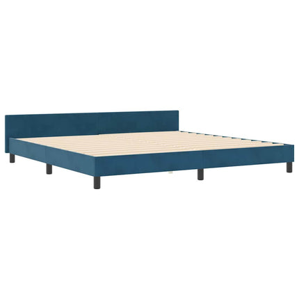 Box spring seng med hovedgærde Mørk blå 200 x 200 cm Fløjl