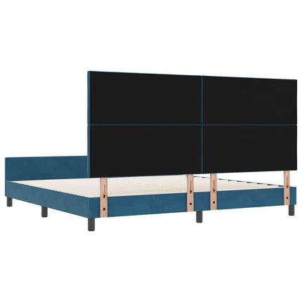 Box spring seng med hovedgærde Mørk blå 200 x 200 cm Fløjl