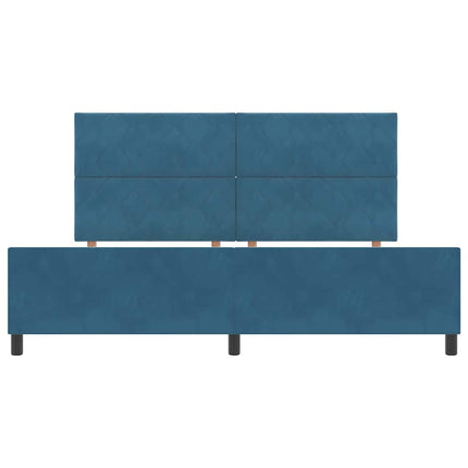 Box spring seng med hovedgærde Mørk blå 200 x 200 cm Fløjl
