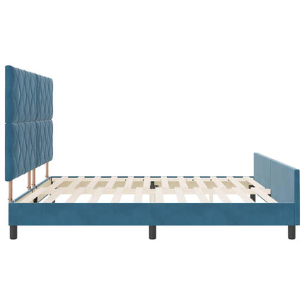 Box spring seng med hovedgærde Mørk blå 200 x 200 cm Fløjl