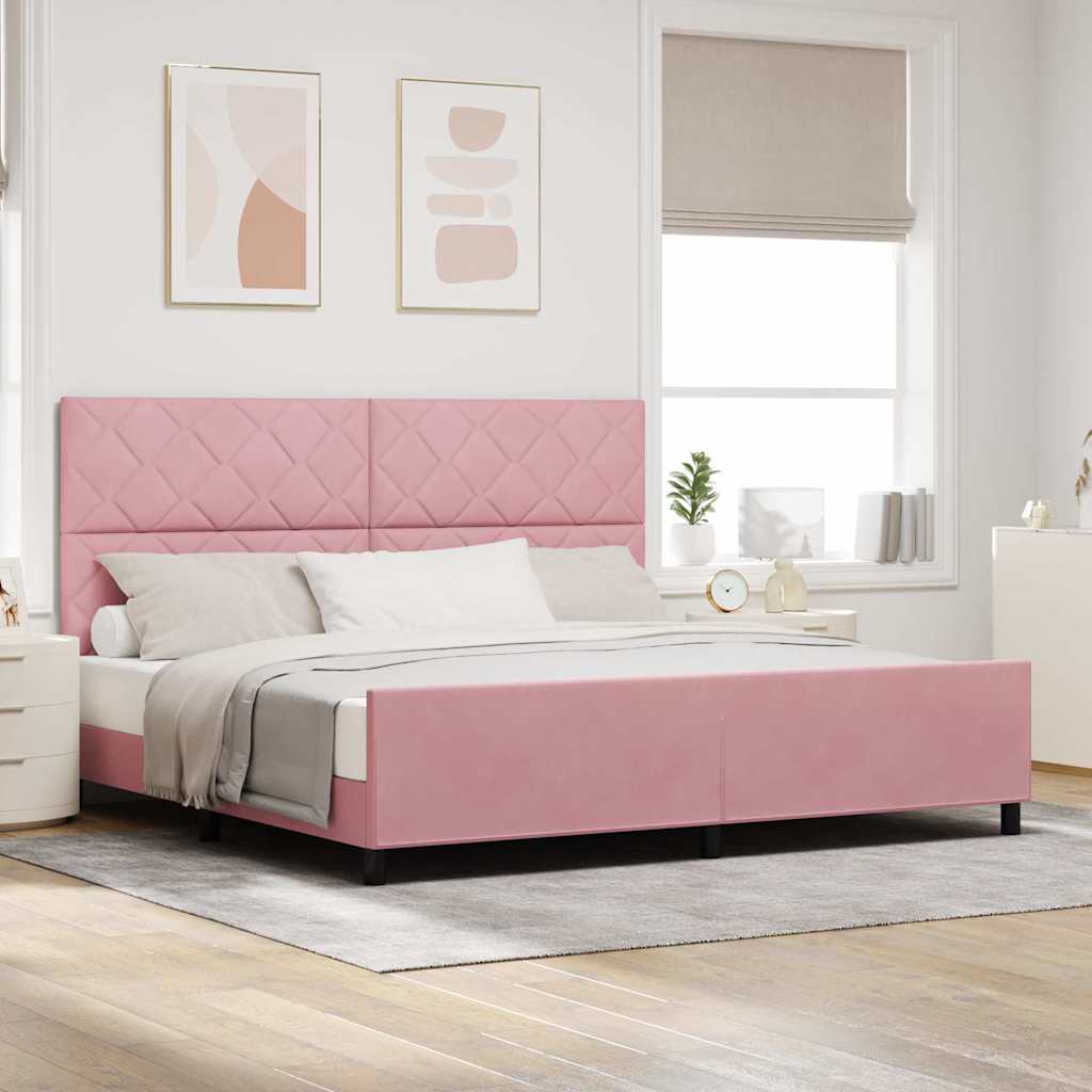 Box spring seng med hovedgrde Lyserd 200 x 200 cm Fljl