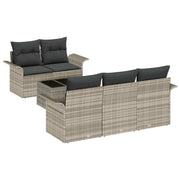 Havesofa Sæt med pude 6 pcs Lysegrå og mørkegrå 55 x 55 x 37 cm
