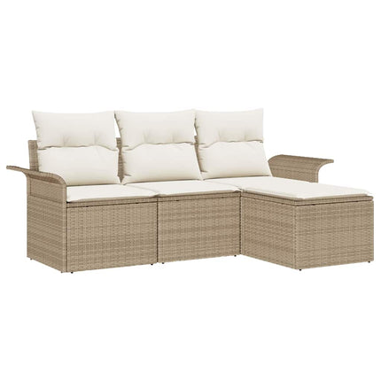 Havesofa Sæt 4 stk. Beige polyrattan