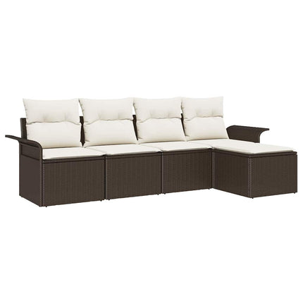 Havesofa Sæt 5 stk. Brun polyrattan