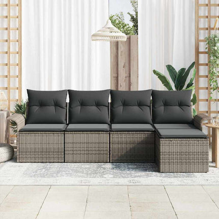 Havesofa Sæt 5 stk. Grå polyrattan