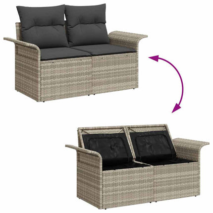 Havesofa Sæt 6 stk. Lysegrå polyrattan