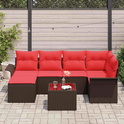Havesofa Sæt 7 stk. Brun polyrattan