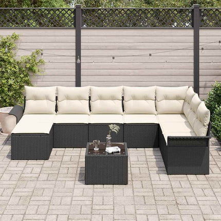 Havesofa Sæt 9 stk. Brun Poly rattan