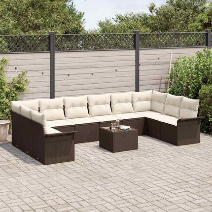 Havesofa Sæt 11 stk. Grå polyrattan