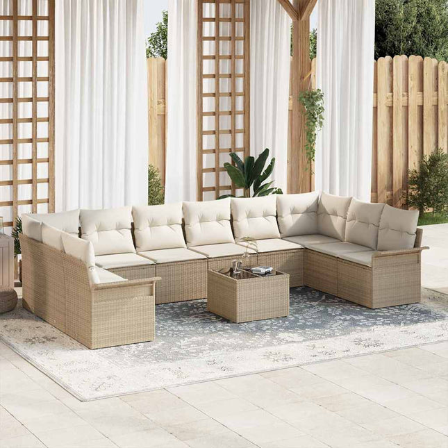 Havesofa Sæt 11 stk. Brun polyrattan