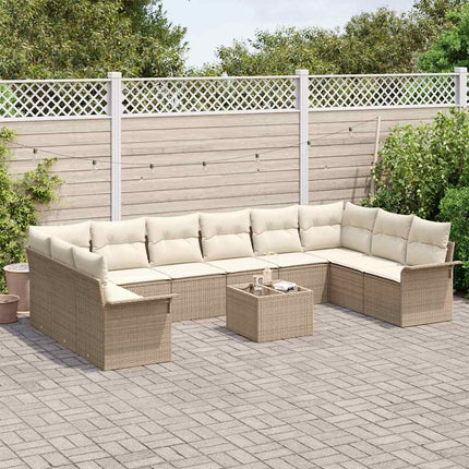 Havesofa Sæt 11 stk. Brun polyrattan
