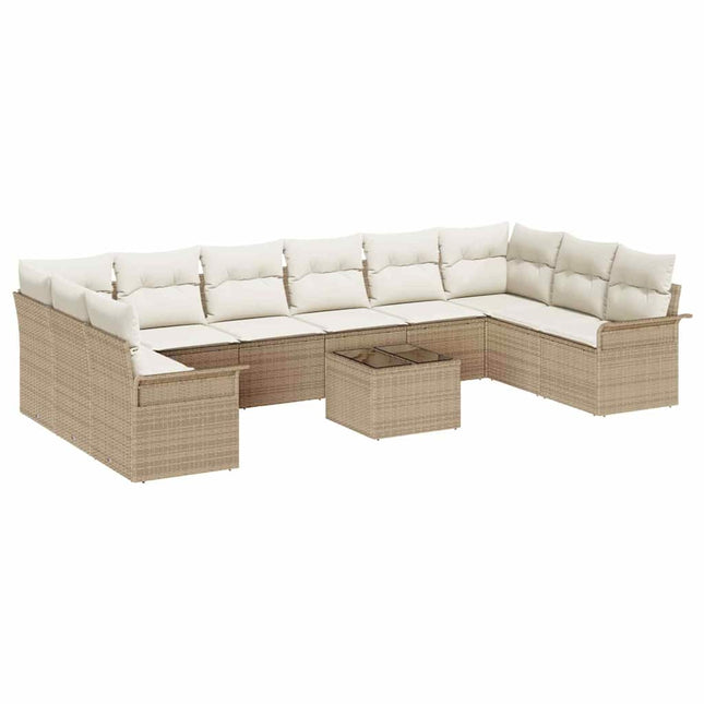 Havesofa Sæt 11 stk. Brun polyrattan
