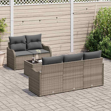Havesofa Sæt 6 stk. 5-Antal sæder Grå polyrattan