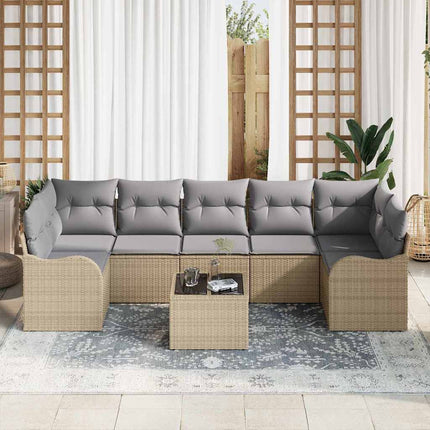 Havesofa Sæt 8 stk. 7-Antal sæder Beige og grå