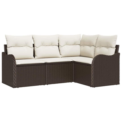 Havesofa Sæt 4 stk. Brun polyrattan