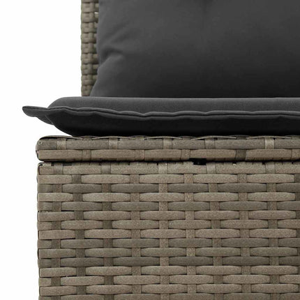 Havesofa Sæt med opbevaring 5 pcs Sort polyrattan