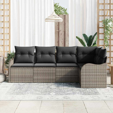 Havesofa Sæt 5 stk. Grå polyrattan