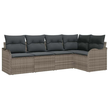 Havesofa Sæt 5 stk. Grå polyrattan