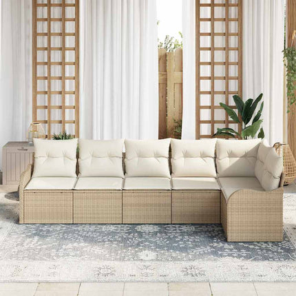 Havesofa Sæt 6 stk. Beige polyrattan