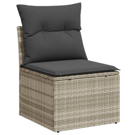 Havesofa Sæt 6 stk. Lysegrå Poly rattan