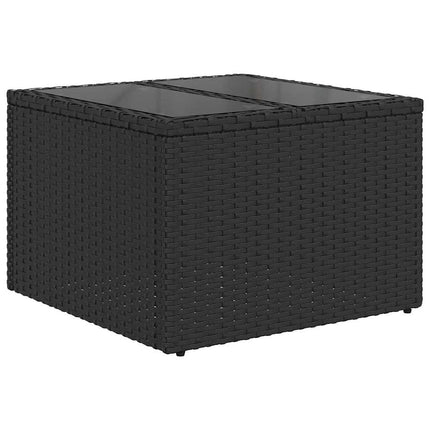 Sofa Sæt 9 stk. 8-Antal sæder Sort og turkis polyrattan