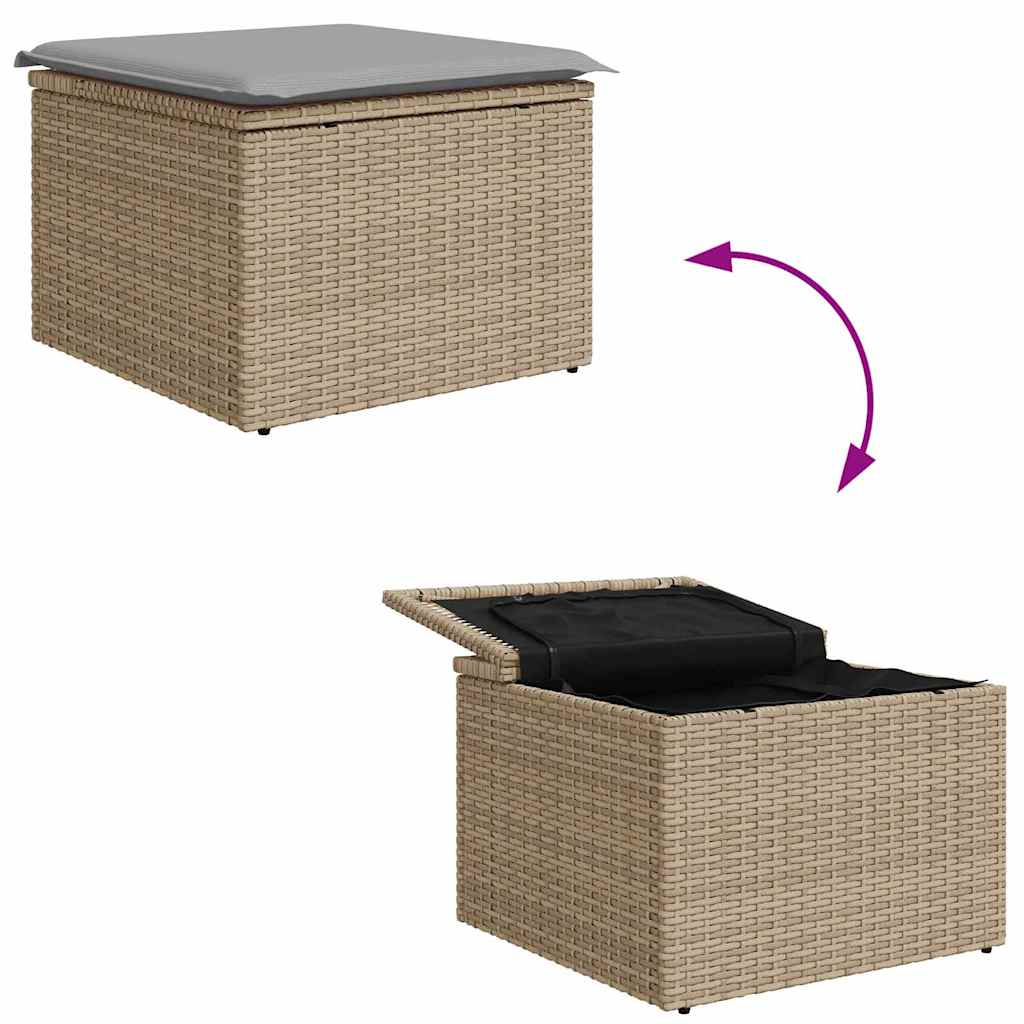 Sofa Sæt med pude 5 pcs Beige og lys grå polyrattan
