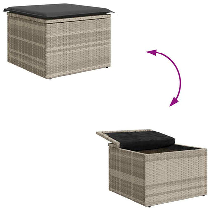 Sofa Sæt 6 stk. Lysegrå polyrattan