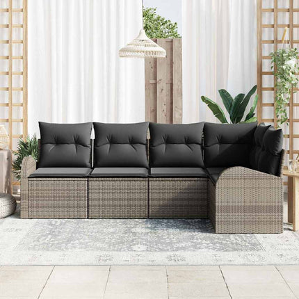 Havesofa Sæt 5 stk. Grå polyrattan
