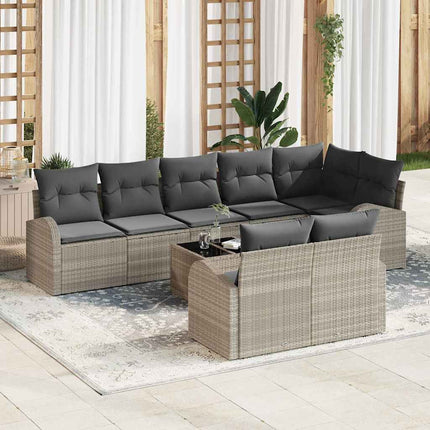 Havesofa Sæt 9 stk. Lysegrå polyrattan