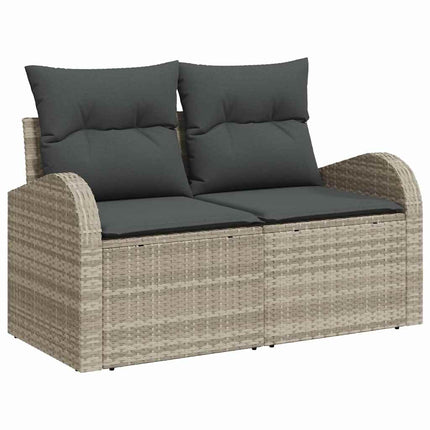 Havesofa Sæt 9 stk. Lysegrå polyrattan