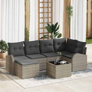 Sofa Sæt med pude med opbevaring 7 pcs Lysegrå polyrattan