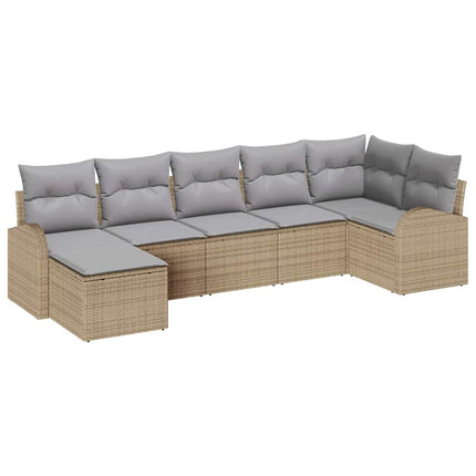 Sofa Sæt 7 stk. Beige polyrattan