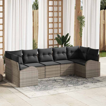 Havesofa Sæt 7 stk. Grå polyrattan