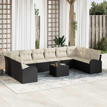 Havesofa Sæt 11 stk. Brun og Creme polyrattan
