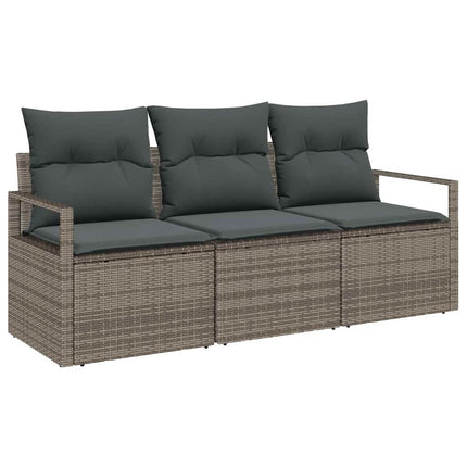 Havesofa Sæt 3 stk. Grå polyrattan