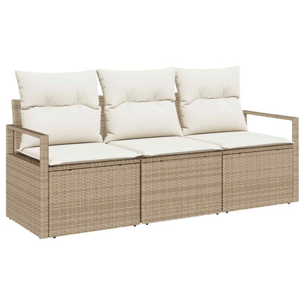Havesofa Sæt 3 stk. Beige og hvid polyrattan