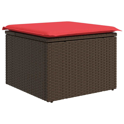 Sofa Sæt 4 stk. Brun og Rød polyrattan
