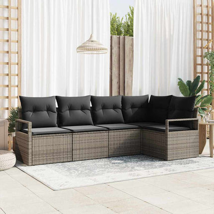Havesofa Sæt 5 stk. Grå polyrattan