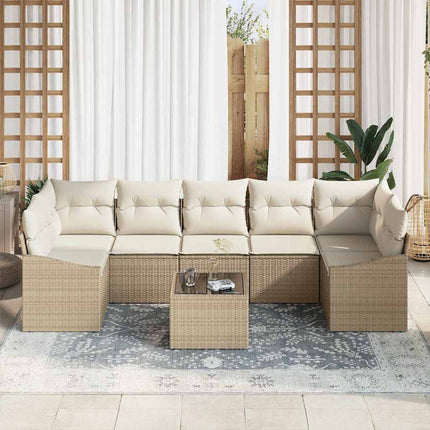 Sofa Sæt 8 stk. Beige og creme polyrattan
