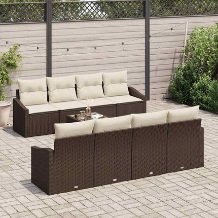 Sofa Sæt 7 stk. Brun og Creme polyrattan