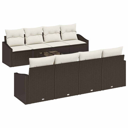 Sofa Sæt 7 stk. Brun og Creme polyrattan