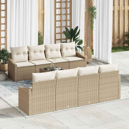 Sofa Sæt 7 stk. Beige og creme polyrattan